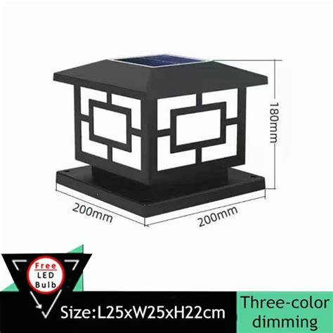 Outdoor Solar Gate Pillar Light Post Lights Waterproof IP65 .
